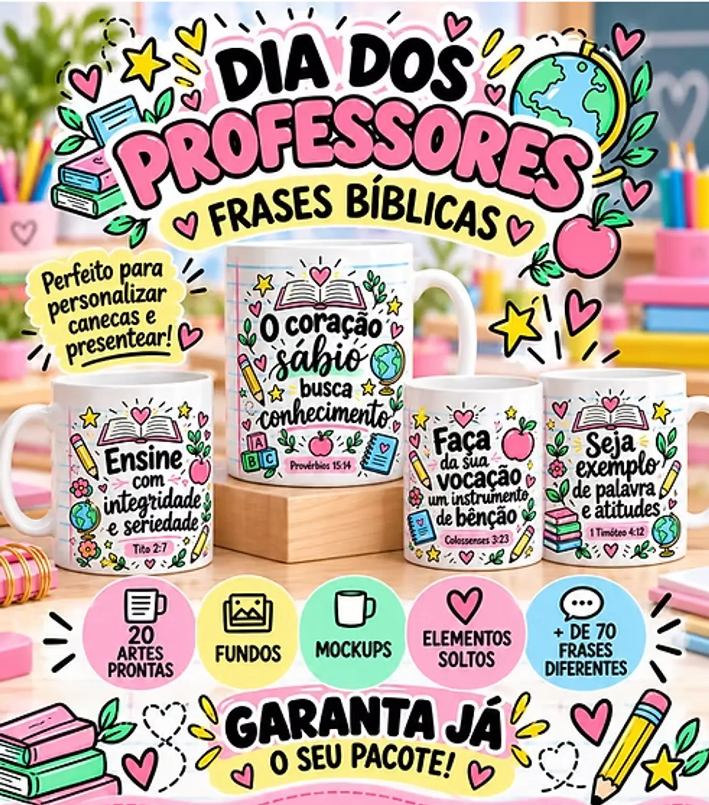 20 Artes para Caneca Dia dos Professores Frases Biblicas Arquivo em Png 1