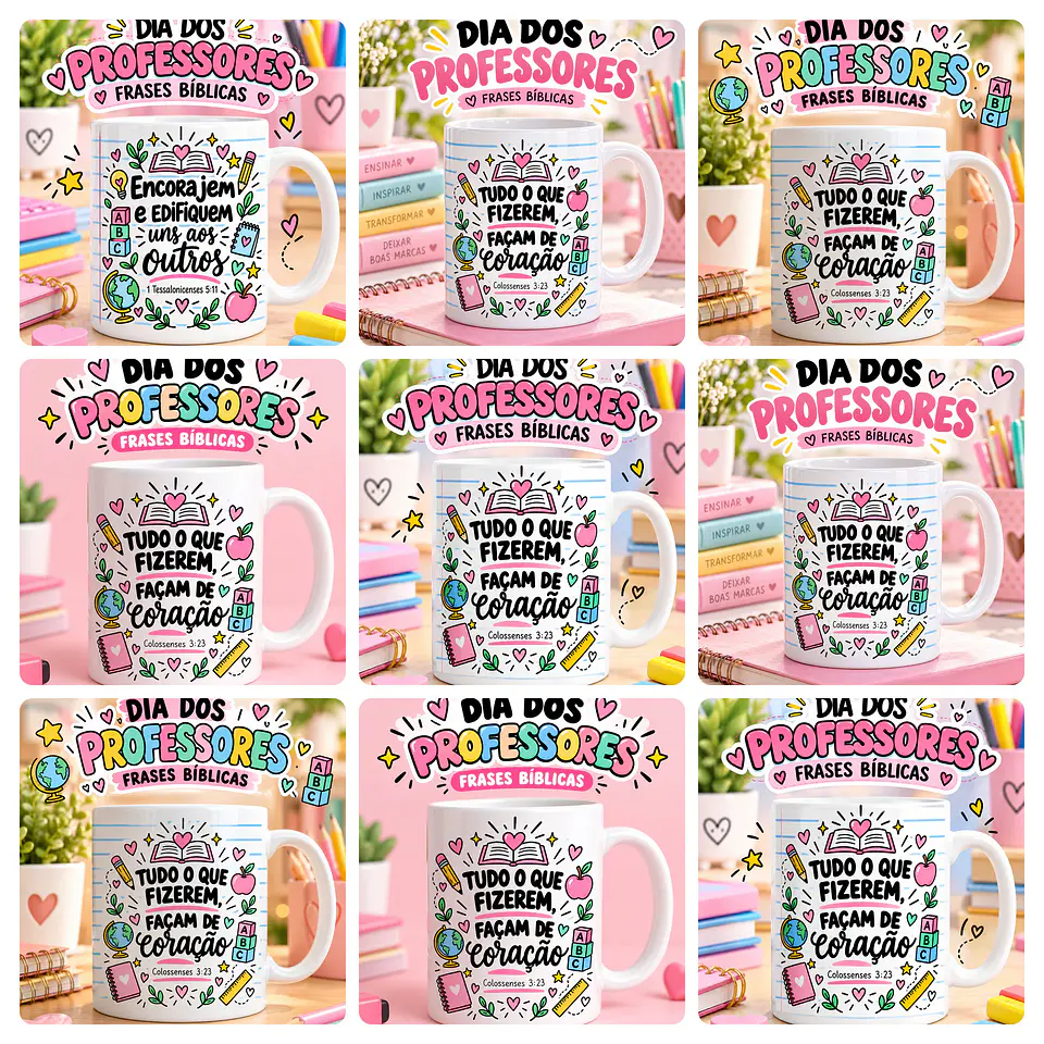 20 Artes para Caneca Dia dos Professores Frases Biblicas Arquivo em Png 2