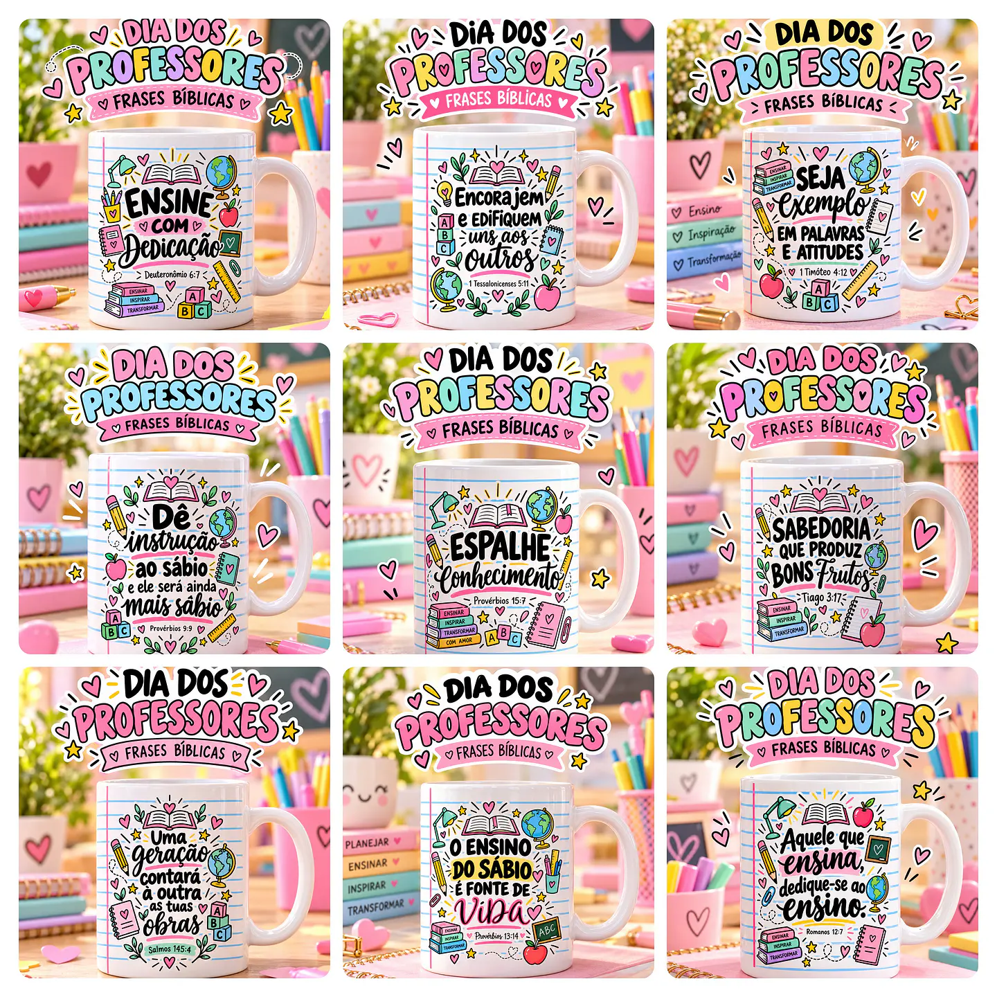 20 Artes para Caneca Dia dos Professores Frases Biblicas Arquivo em Png 3
