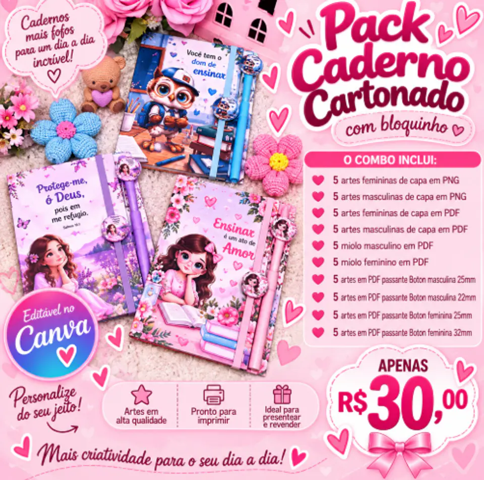 Mega Pack Planner 2027 + Agendas Profissionais | 80 Profissões + A5, Master e Slim 7