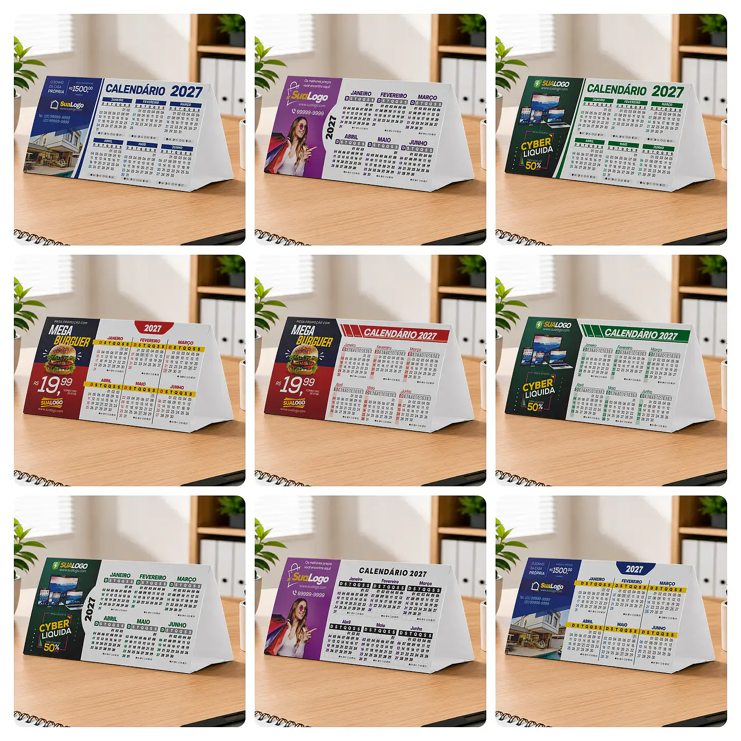 Mega Kit Calendário 2027 Editável Canva Corel PDF PNG 14