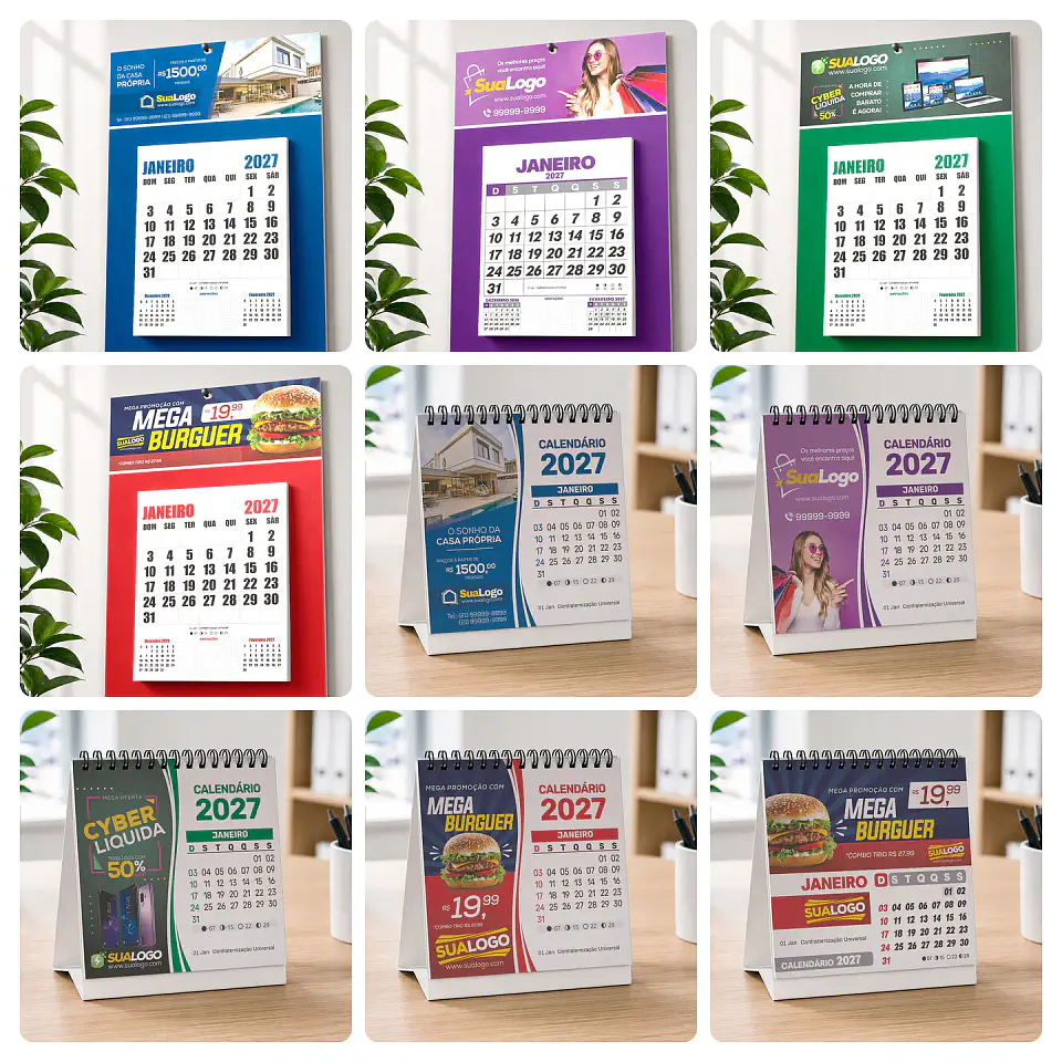 Mega Kit Calendário 2027 Editável Canva Corel PDF PNG 15