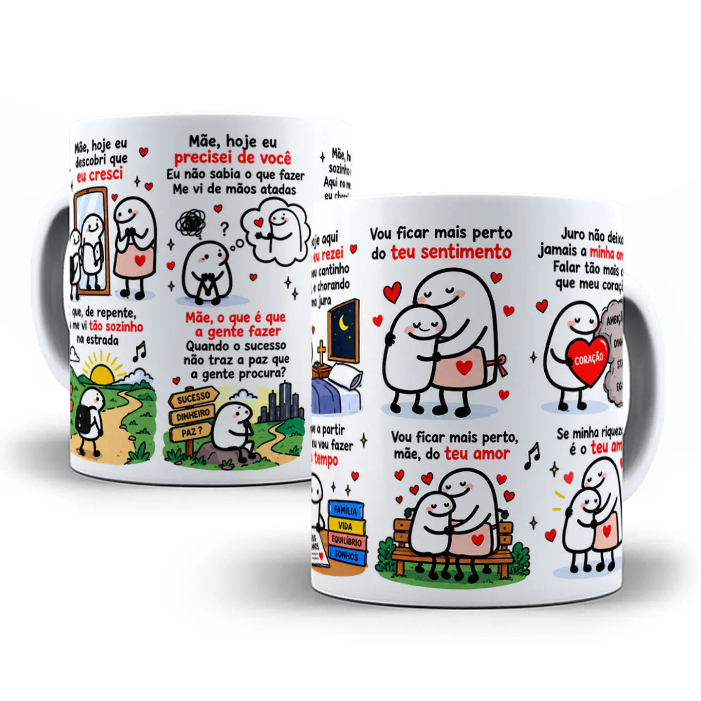 Artes para Caneca Flork Mãe hoje eu descobri que cresci - Musica Mãe Rick e Renner em Png 1