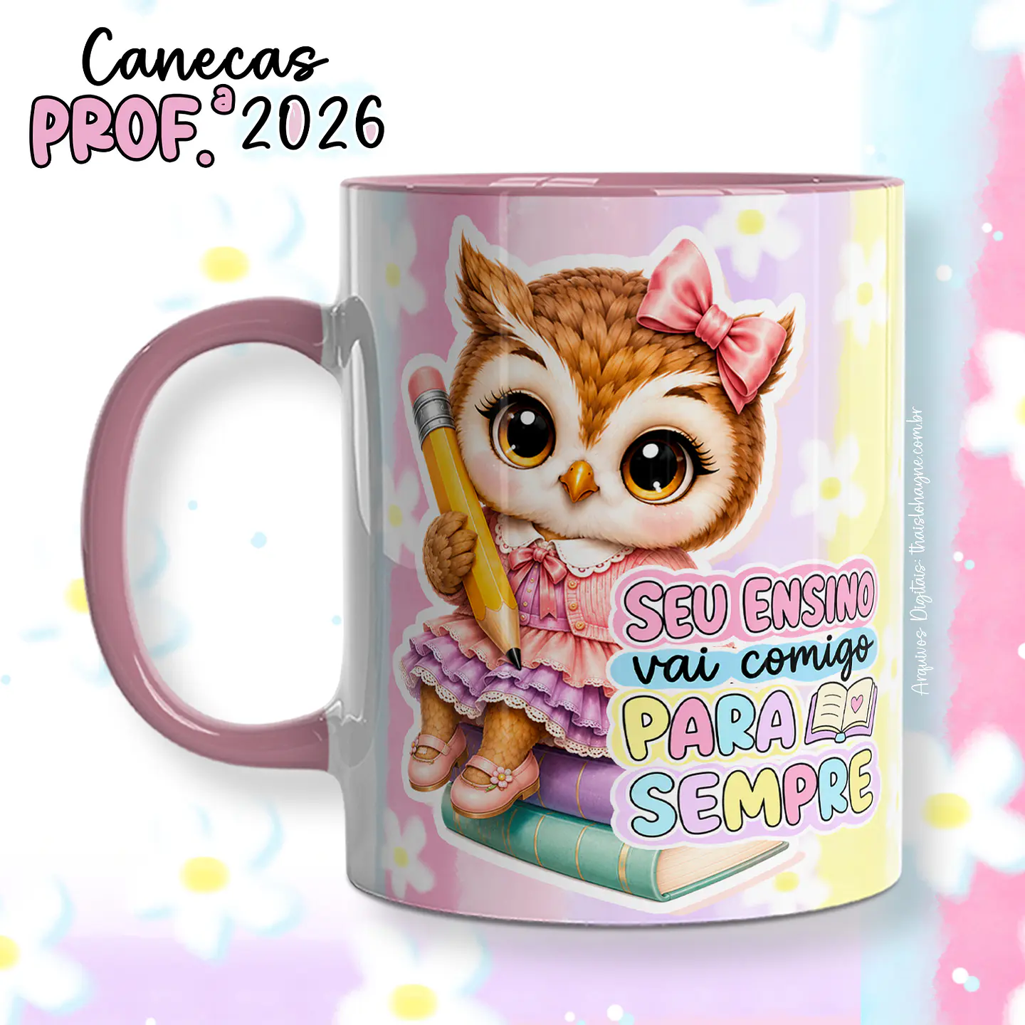 6 Artes para Caneca Corujinhas Dia dos professores Arquivo em Png 6