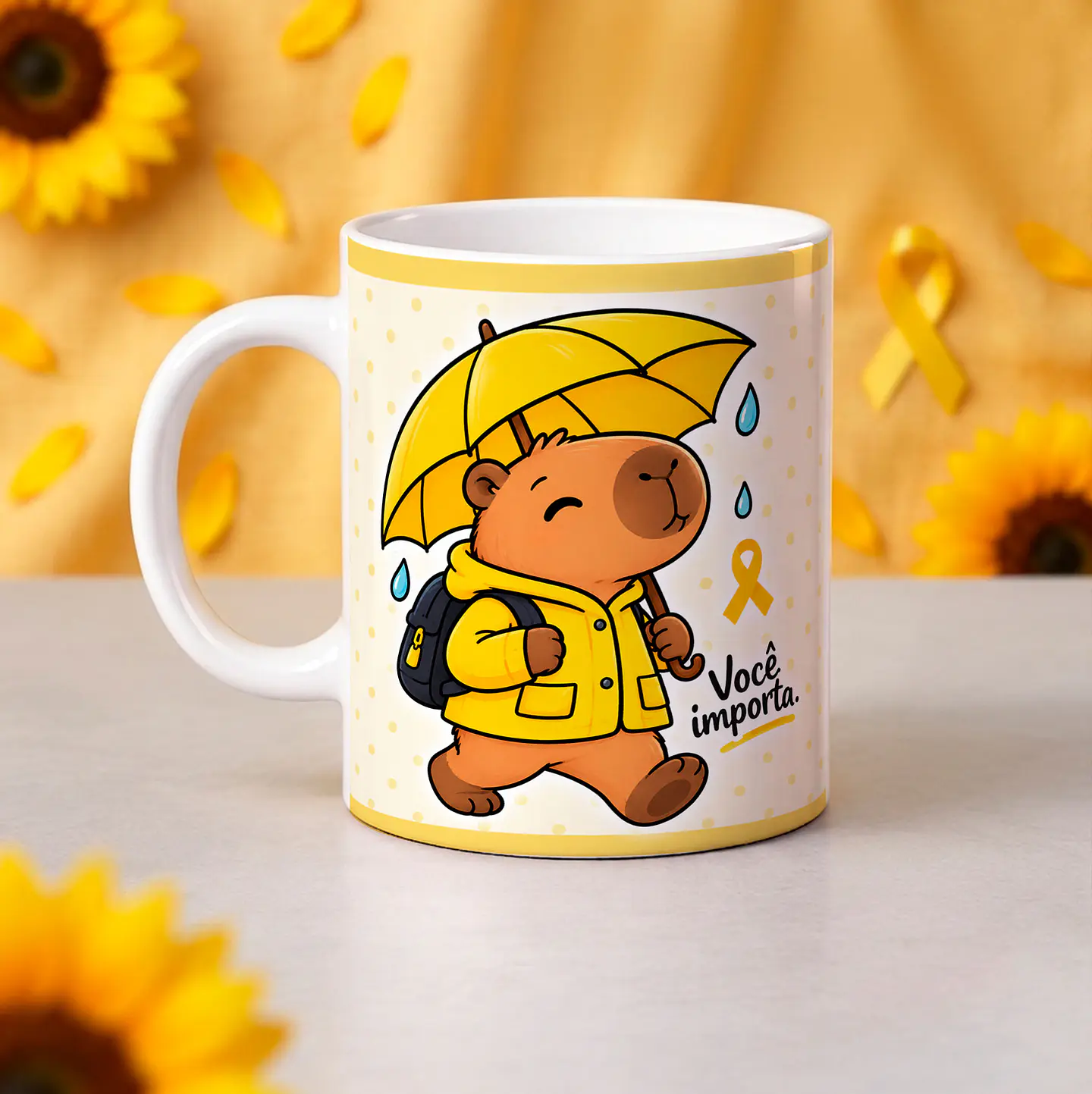 8 Artes para Caneca Setembro Amarelo Capivaras Arquivo em Jpg  2