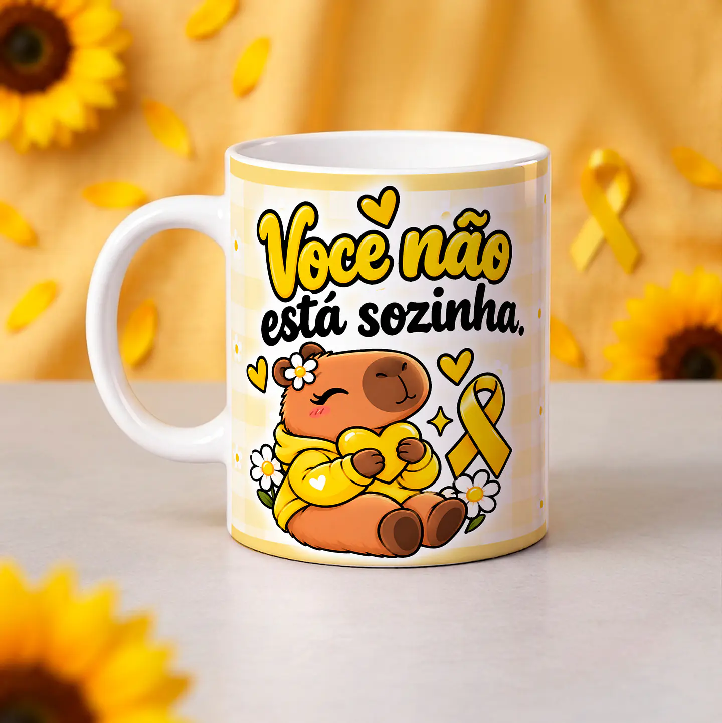 8 Artes para Caneca Setembro Amarelo Capivaras Arquivo em Jpg  1