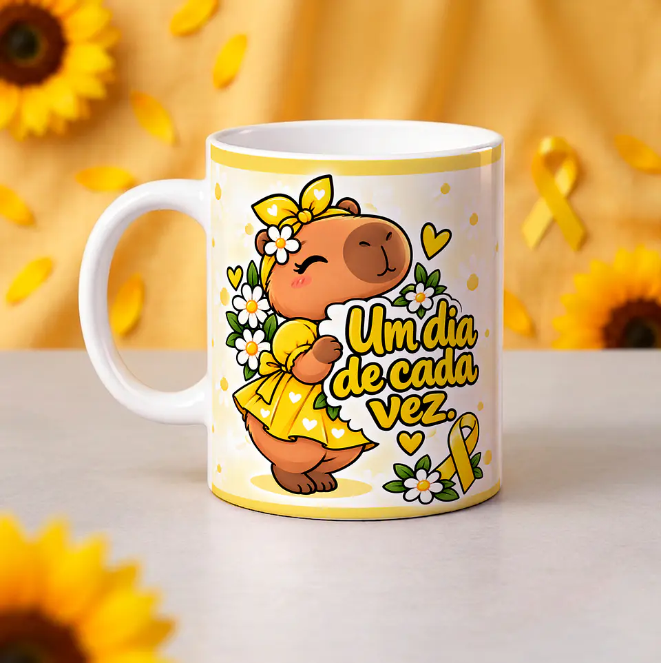 8 Artes para Caneca Setembro Amarelo Capivaras Arquivo em Jpg  4