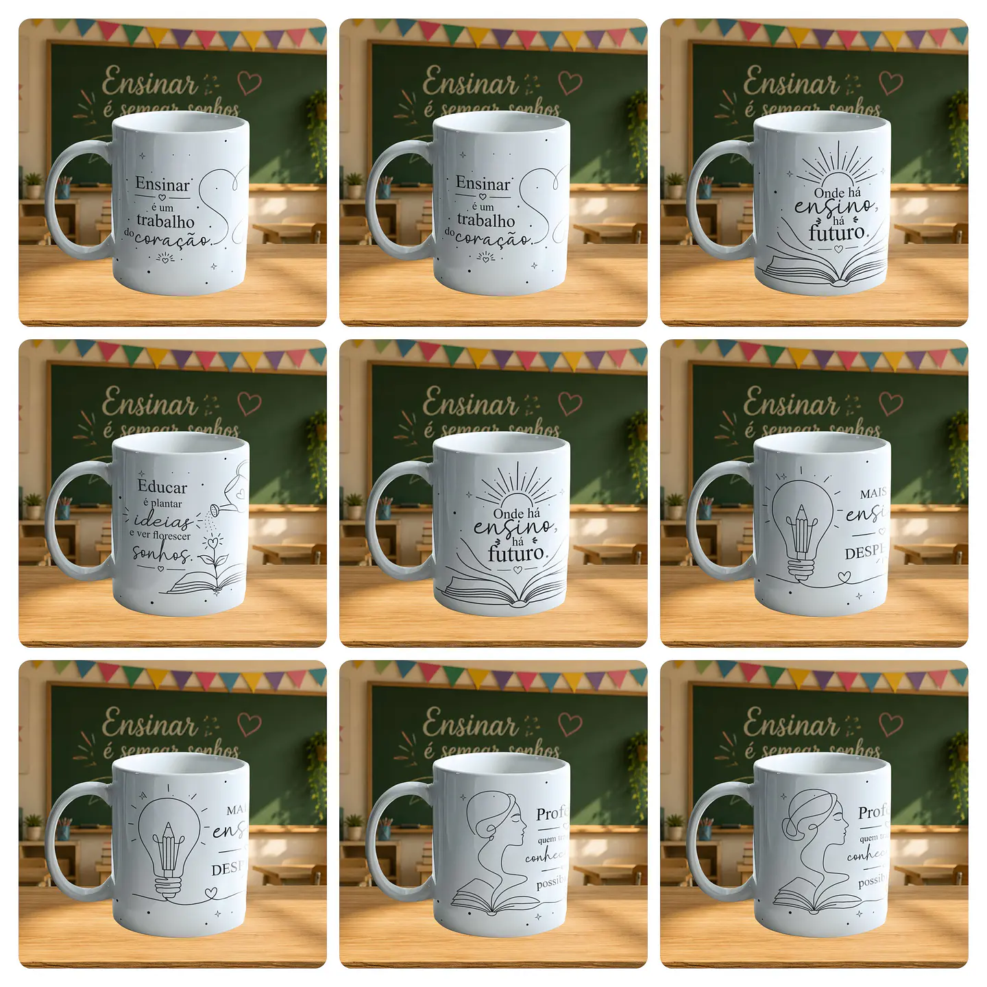20 Artes para Caneca Dia dos Professores Ensinar É  Arte Arquivo em Jpg 1