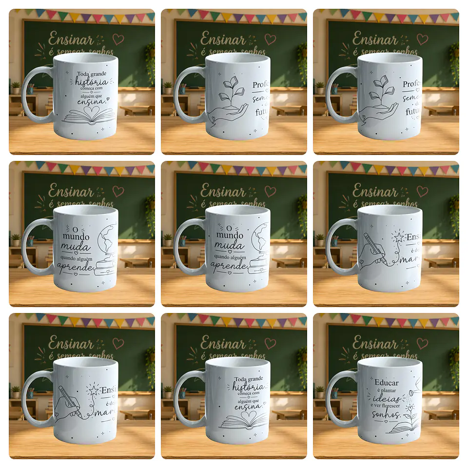 20 Artes para Caneca Dia dos Professores Ensinar É  Arte Arquivo em Jpg 2