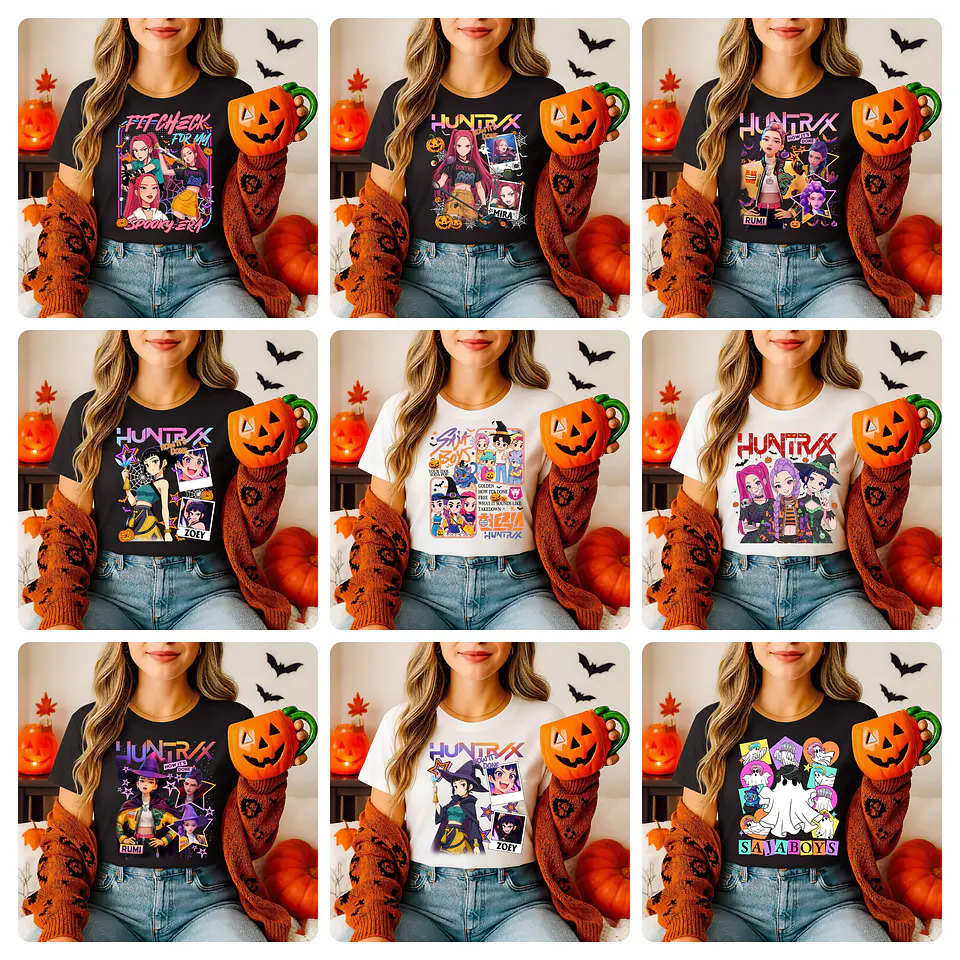 26 Artes para Camisa Huntrix - Halloween Arquivo em Png 2