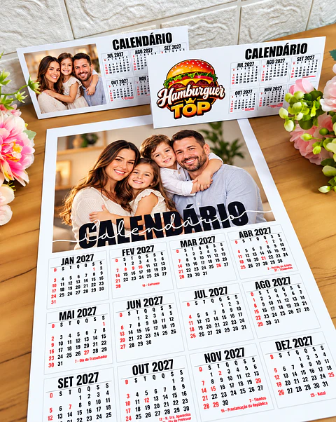 Arquivo para Calendário 2027 fotos e logotipo Arquivo em Png