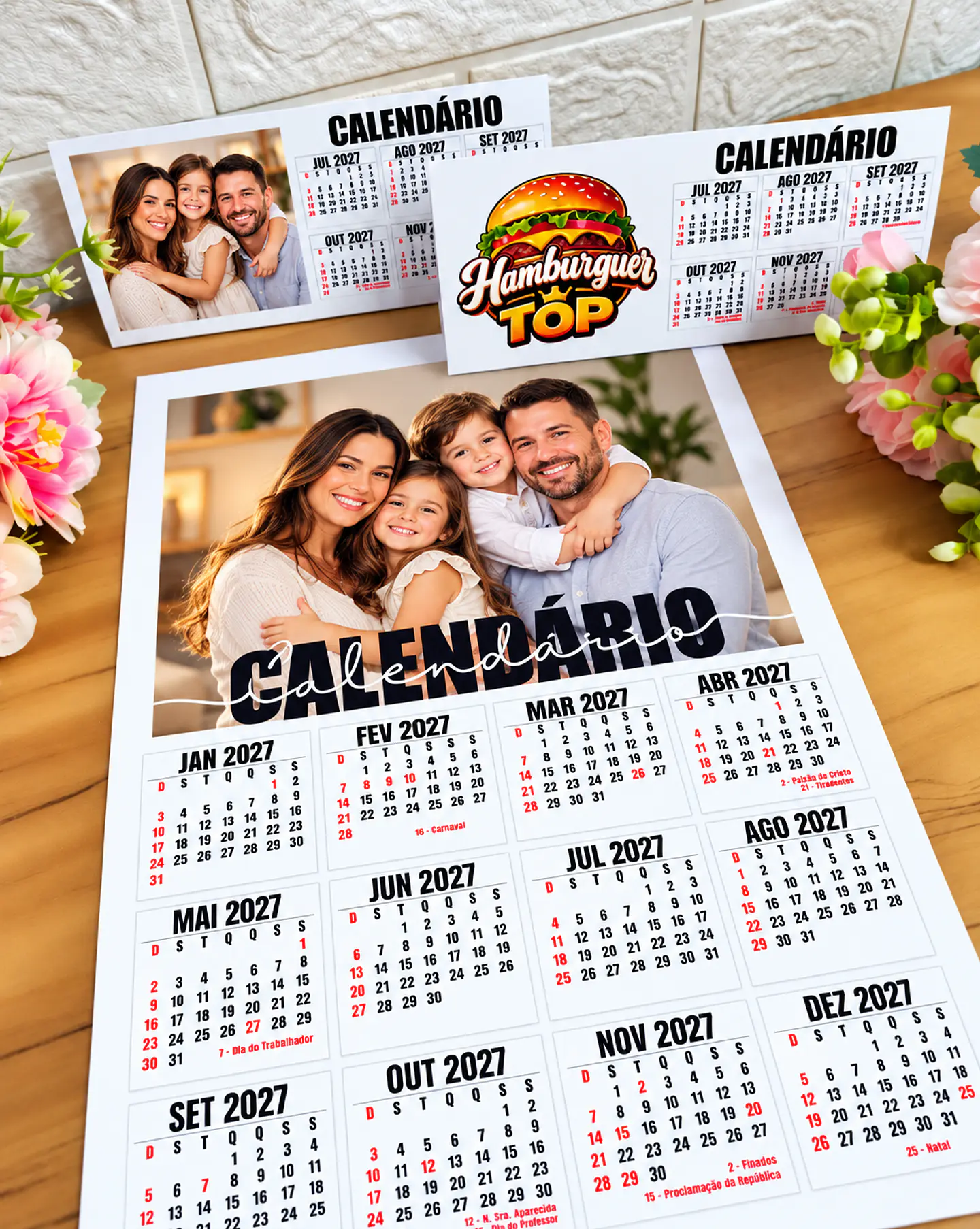 Arquivo para Calendário 2027 fotos e logotipo Arquivo em Png 1
