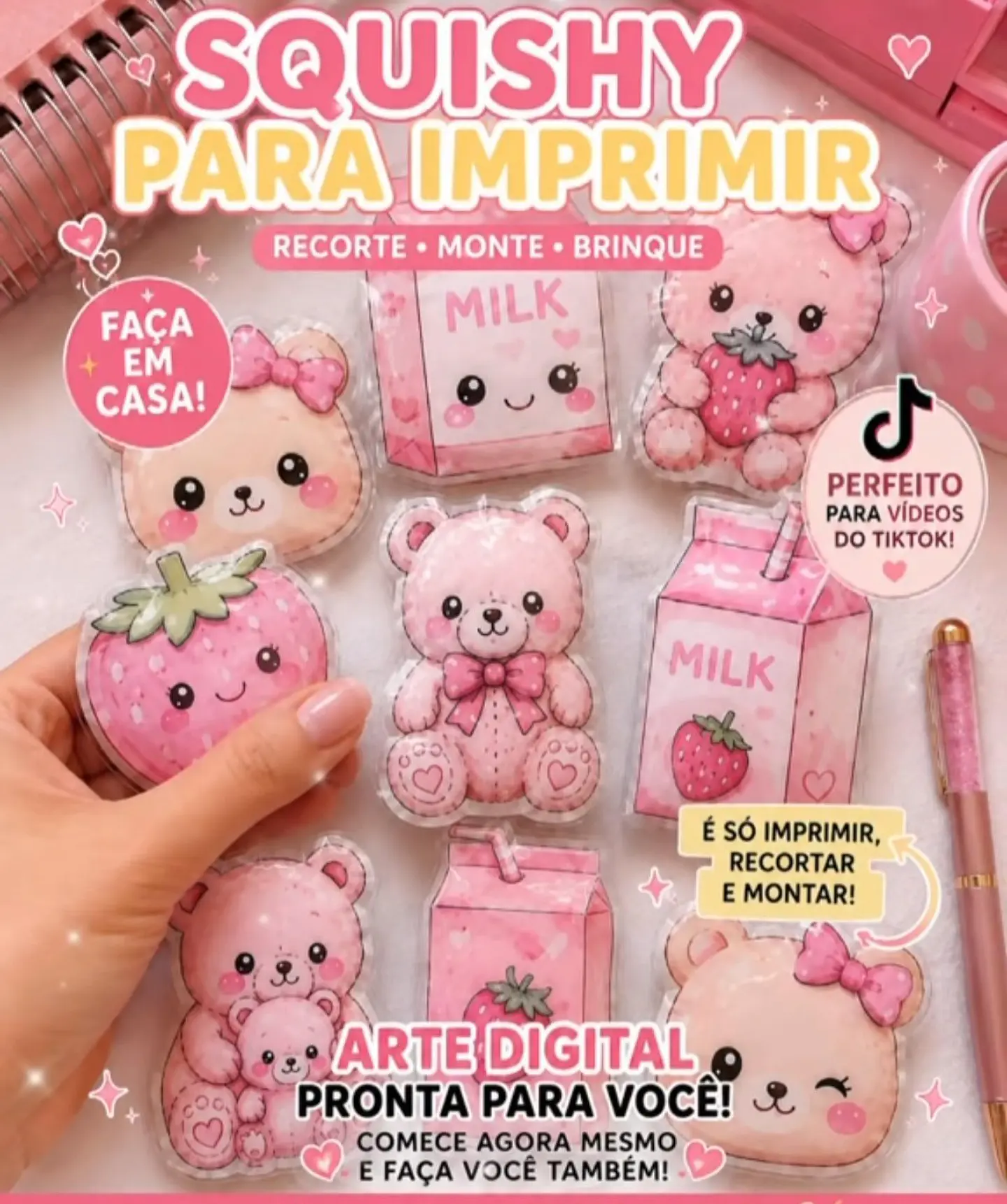 Arquivos para Squishys Salgadinhos, Florzinhas, Ursinhos e Frutinhas em Jpg  2