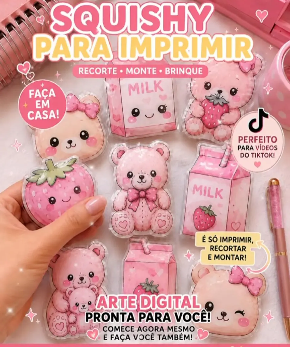 Arquivos para Squishys Salgadinhos, Florzinhas, Ursinhos e Frutinhas em Jpg  2