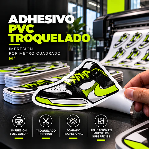 Adhesivo PVC Troquelado por Mts2