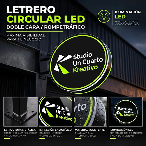 Caja de Luz Circular o Rompe trafico