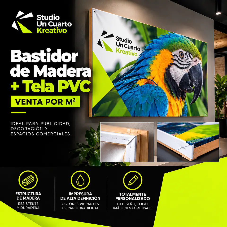 Bastidor de Madera con Tela PVC m² 1