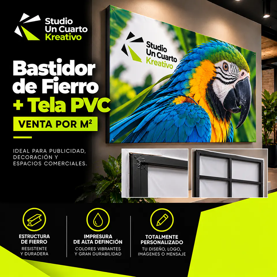 Bastidor de Fierro con tela PVC m² 1