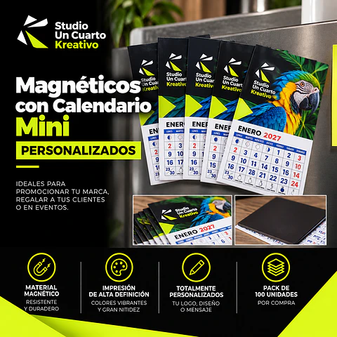 Magnéticos Con Calendario Mini Personalizados