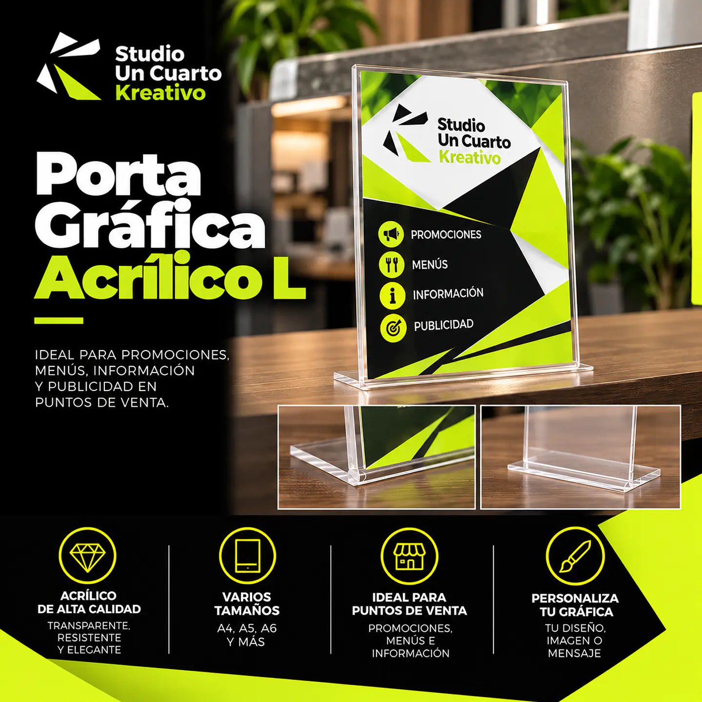 Porta Gráficas De Acrílico L 1