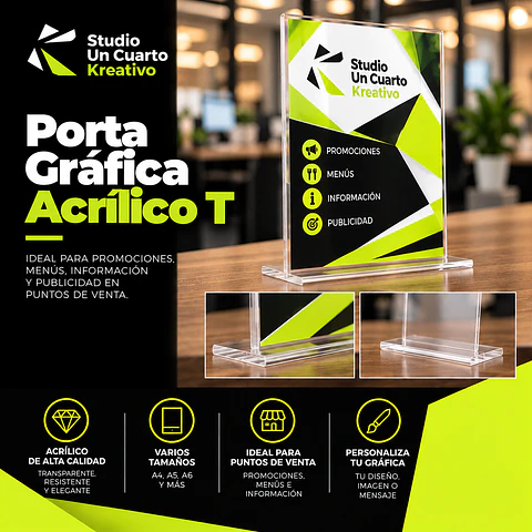 Porta Gráficas De Acrílico T