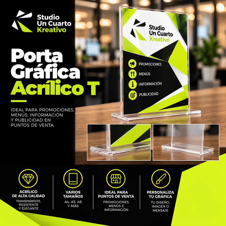 Porta Gráficas De Acrílico T 1