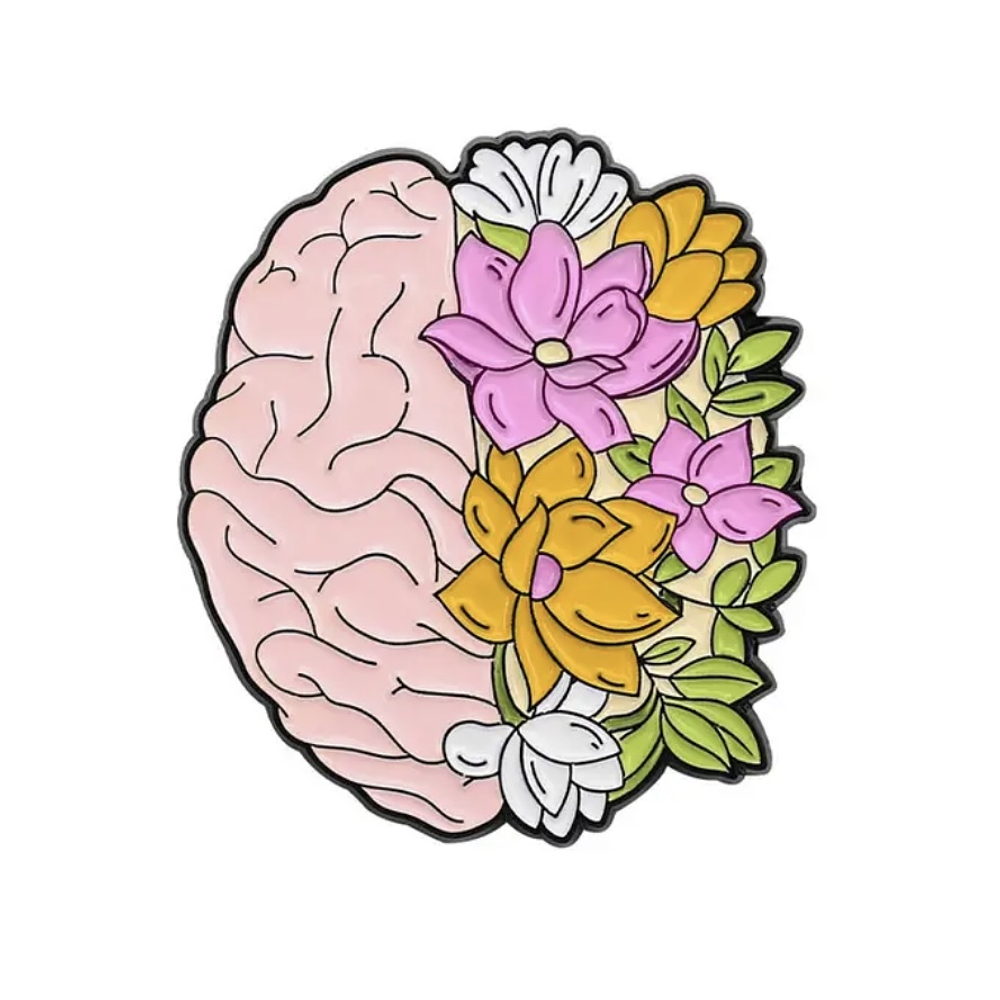 Pin Cerebro Floral