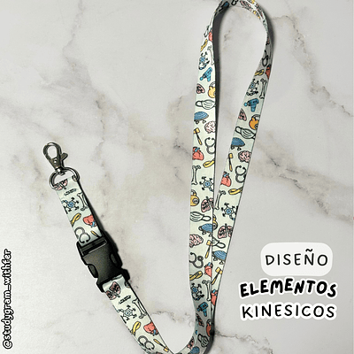 Lanyard Elementos kinesicos Blanco