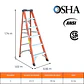 ESCALERA FIBRA DE VIDRIO TIJERA 1,88 METROS / 6 PELDAÑOS - Miniatura 2