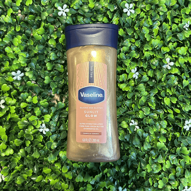 Aceite de gel corporal - Vaseline Glazed & Glisten Vanilla Cocoa