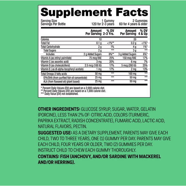Gomitas de Niño Omega 3 Vitamina C y E - Up & Up 6