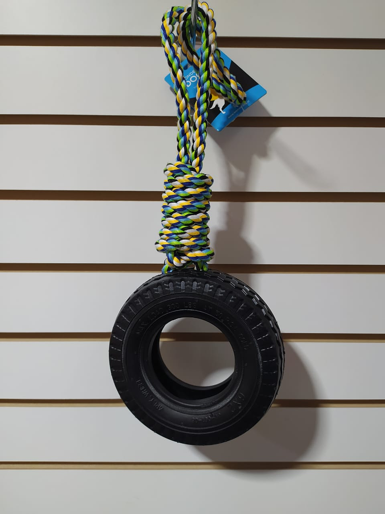 Juguete con cuerda de algodón y aro de caucho 1