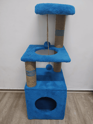 Rascador Producción Nacional Base Cuadrada 3 Niveles