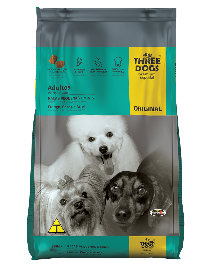 Three Dogs Adultos Razas Pequeñas y Mini 3kg 1