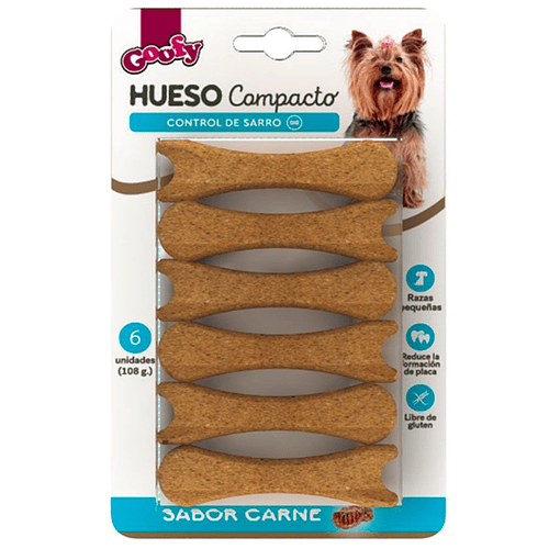 Goofy Snack Hueso Compacto Raza Pequeña 6 Unidades