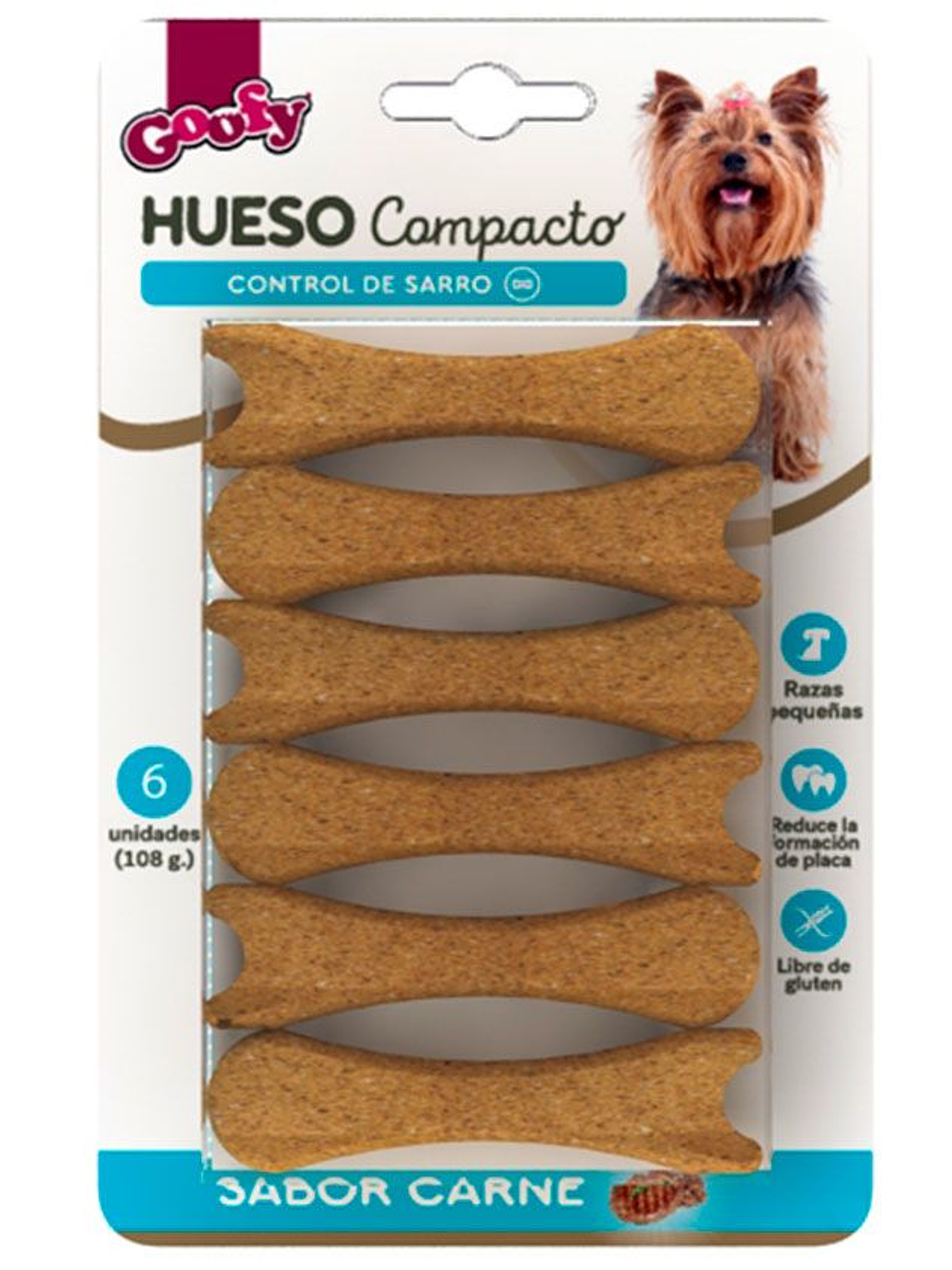 Goofy Snack Hueso Compacto Raza Pequeña 6 Unidades 1