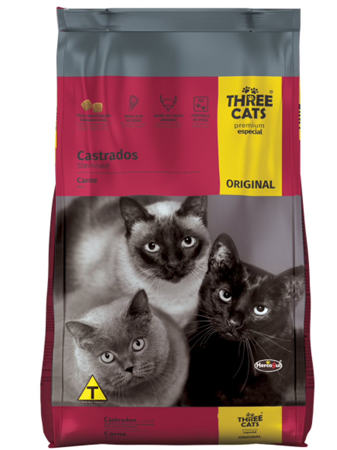 Three Cats Gatos Castrados Carne 3kg  1