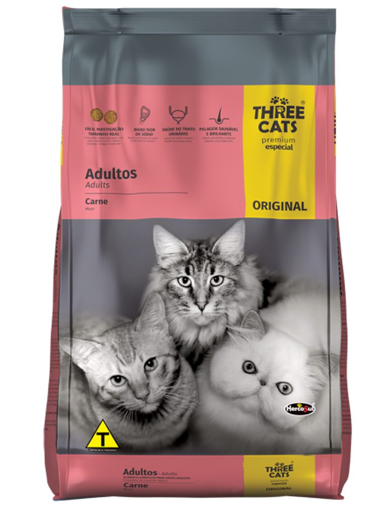 Three Cats Gatos Adultos Carne 10,1kg  1