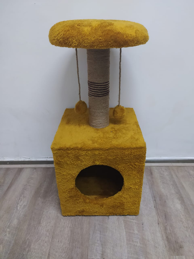 Rascador Producción Nacional Base Cuadrada 2 Niveles 1