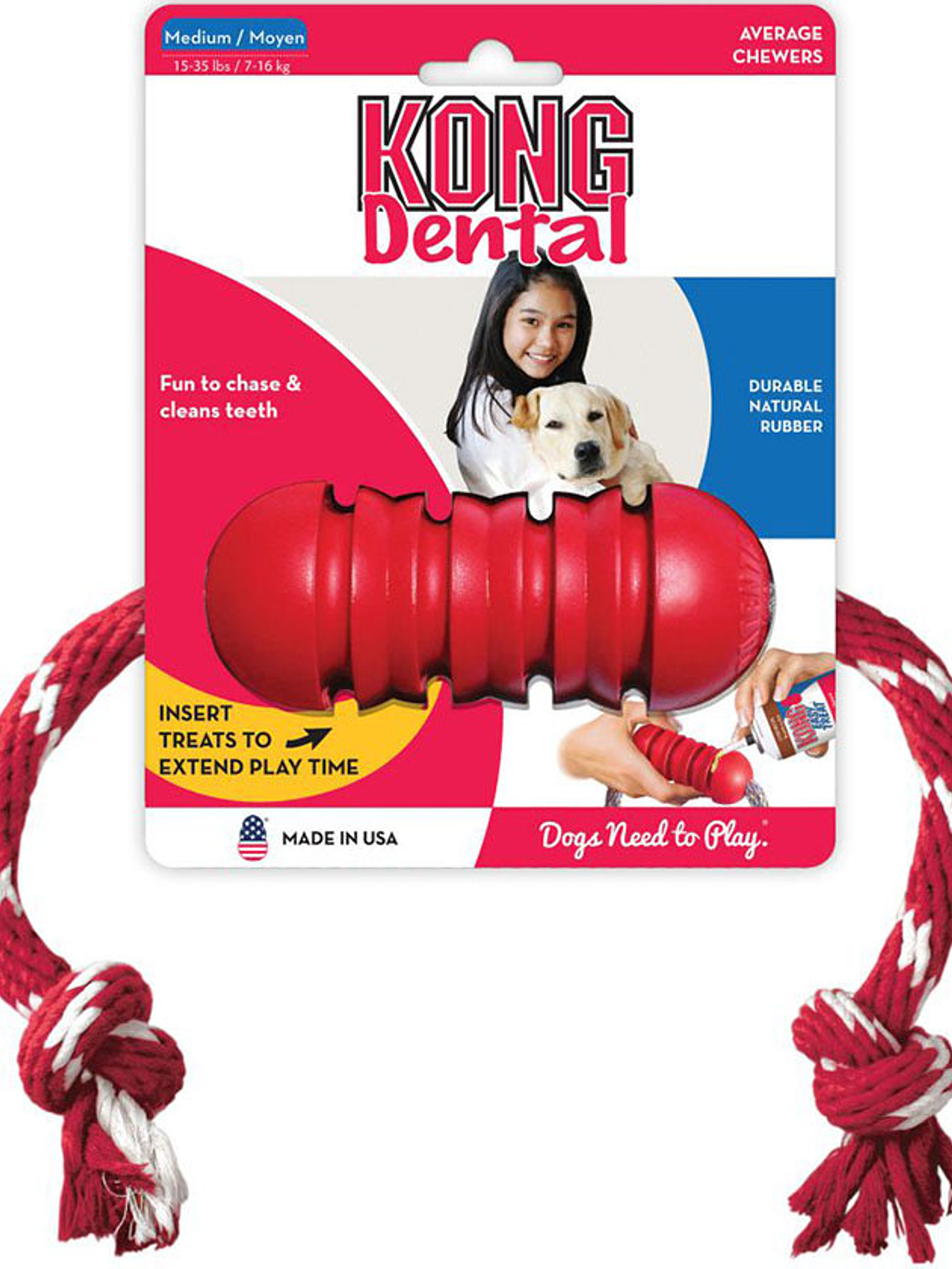 Kong Dental M With Rope M 1
