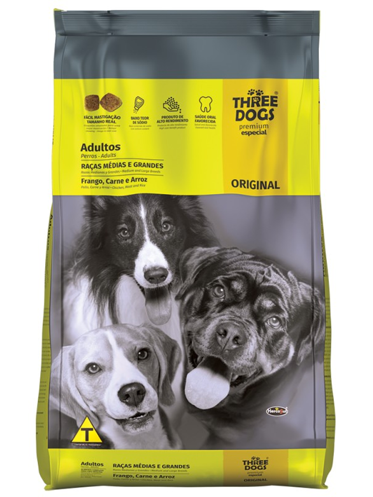 Three Dogs Adultos Razas Medianas y Grandes 10kg 1