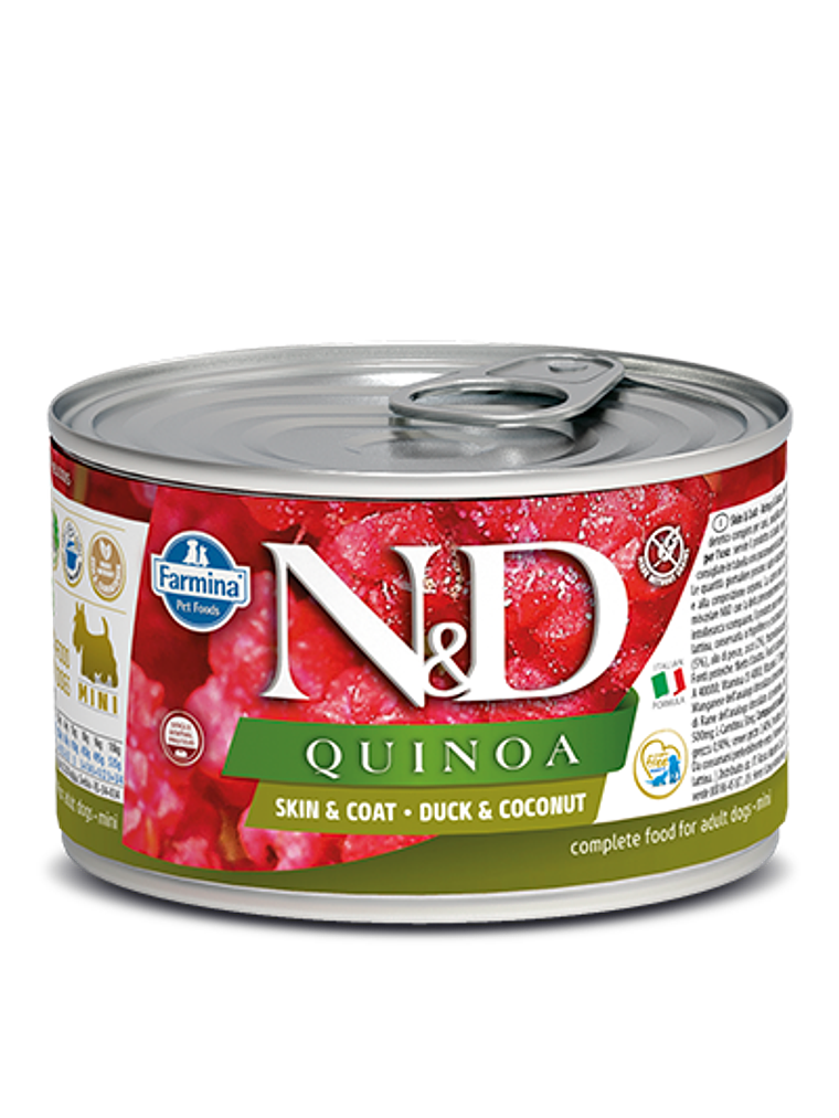 Lata N&D Dog Quinoa Duck and Coconut Mini 140Gr 1
