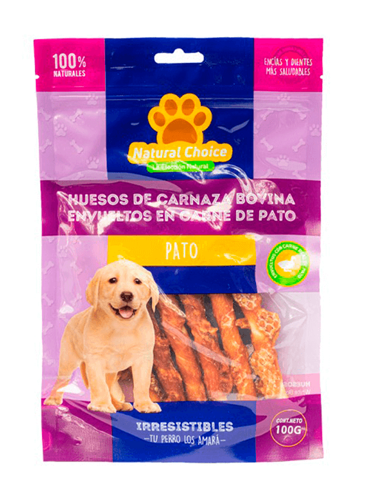 Huesitos de Carnaza Bovina Envueltos en Carne de Pato (Stick) (100g) 1