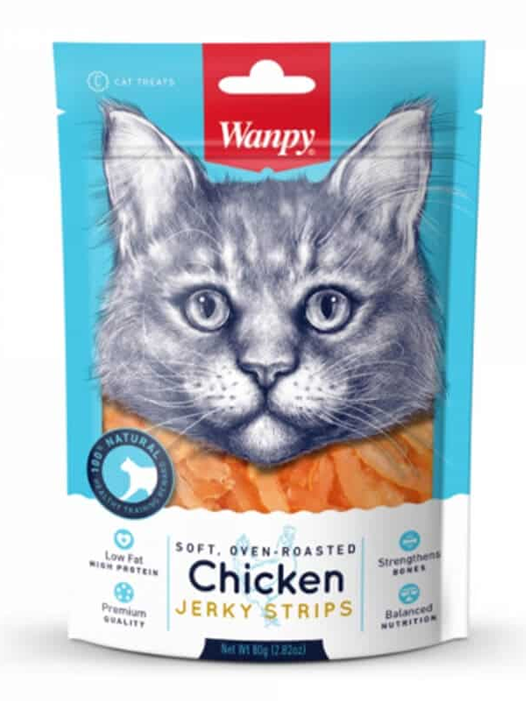 Wanpy Chicken Jerky Strips For Cats 1