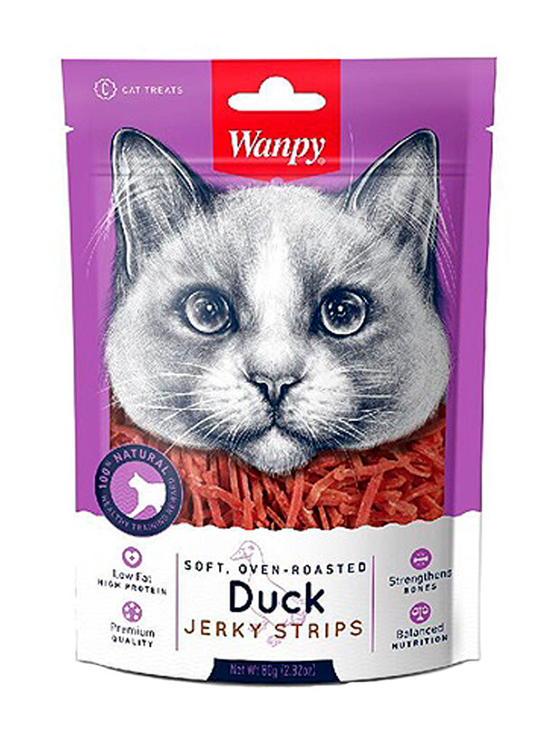Wanpy Duck Jerky Strips For Cats 1
