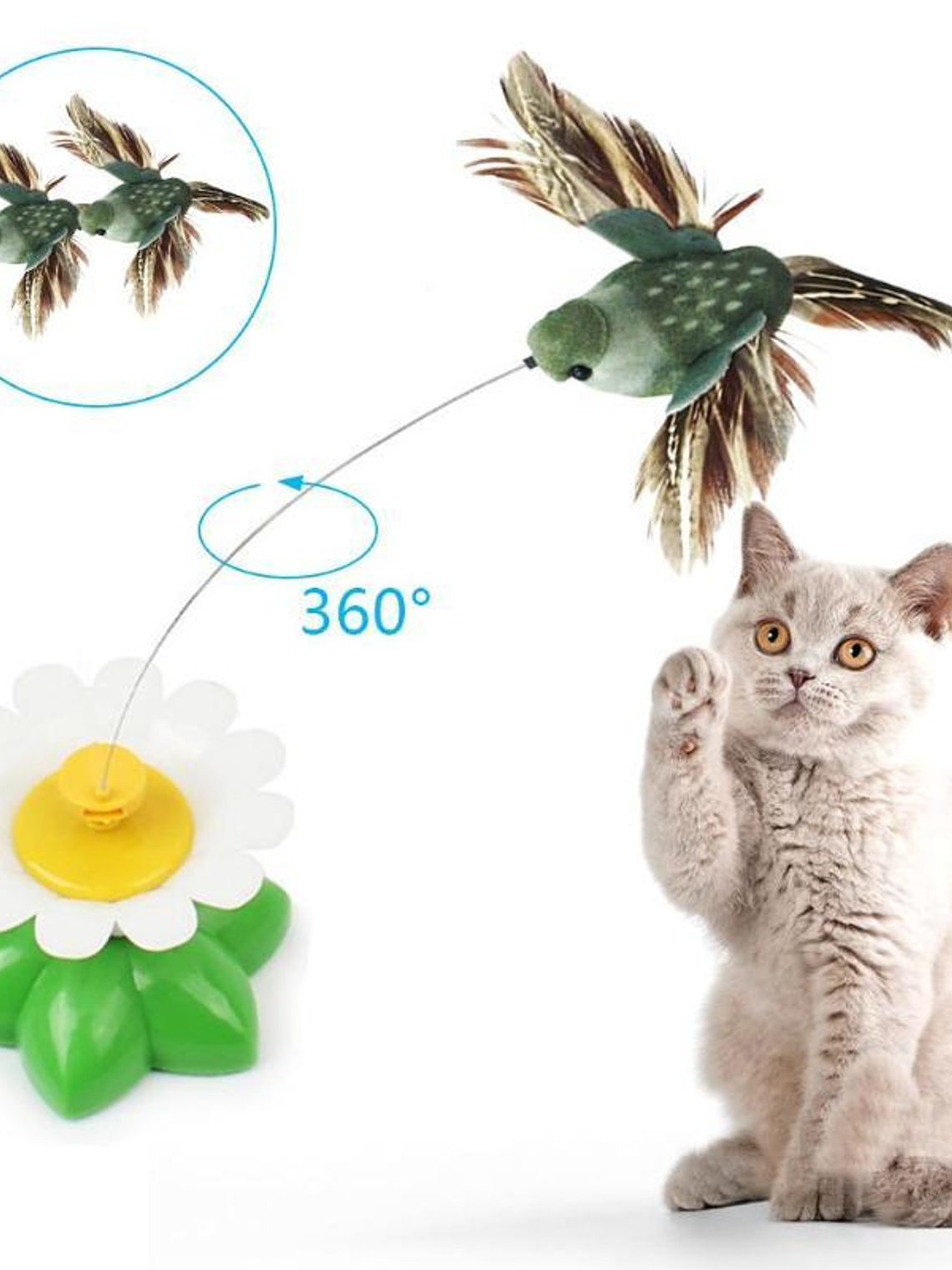 Juguete interactivo Pájaro giratorio para Gato   2