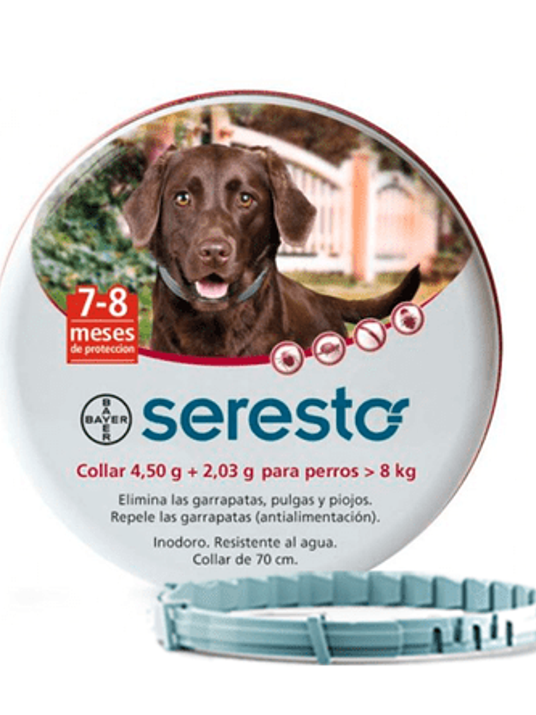 Seresto Collar Antipulgas para Perro (Mas de 8kg) 1