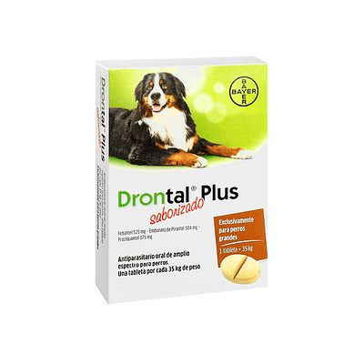 Antiparasitario Interno Drontal Plus Raza Grande 1 Tableta