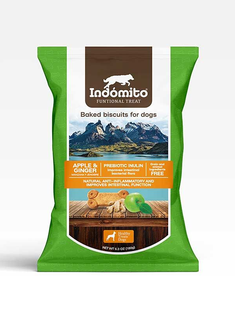 Indomito Galletas Manzana Jengibre 180Grs 1
