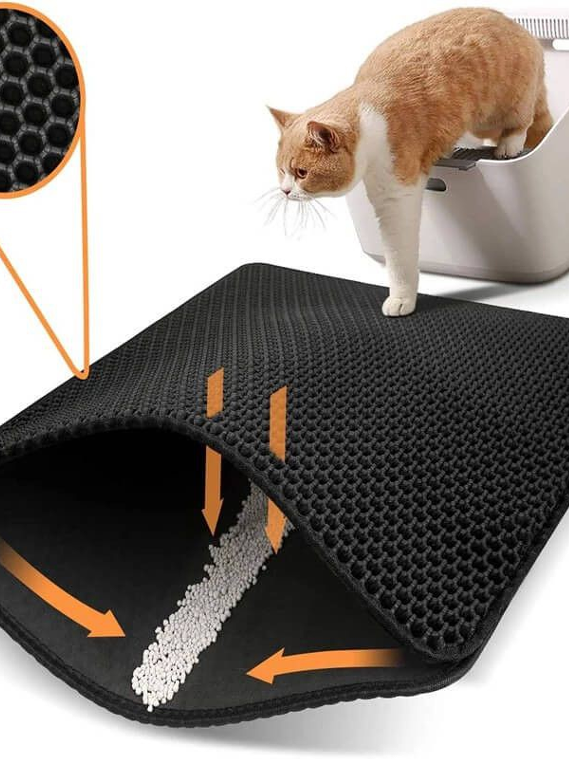 PAWISE Alfombra para salida de baño sanitario gato 52x60 1